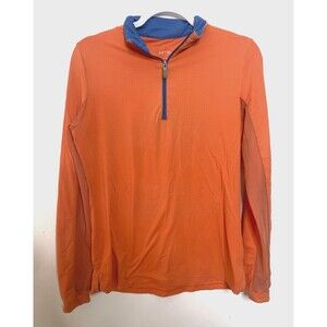 Kastel Denmark Shirt Womens Large Orange 1/4 Zip Long Sleeve Riding Top